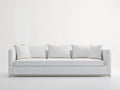 Sofa 245×95×78 cm Stoff Weiß - modernes geradliniges Design
