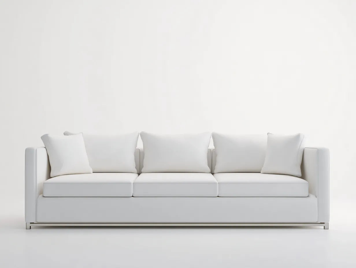 Sofa 245×95×78 cm Stoff Weiß - modernes geradliniges Design