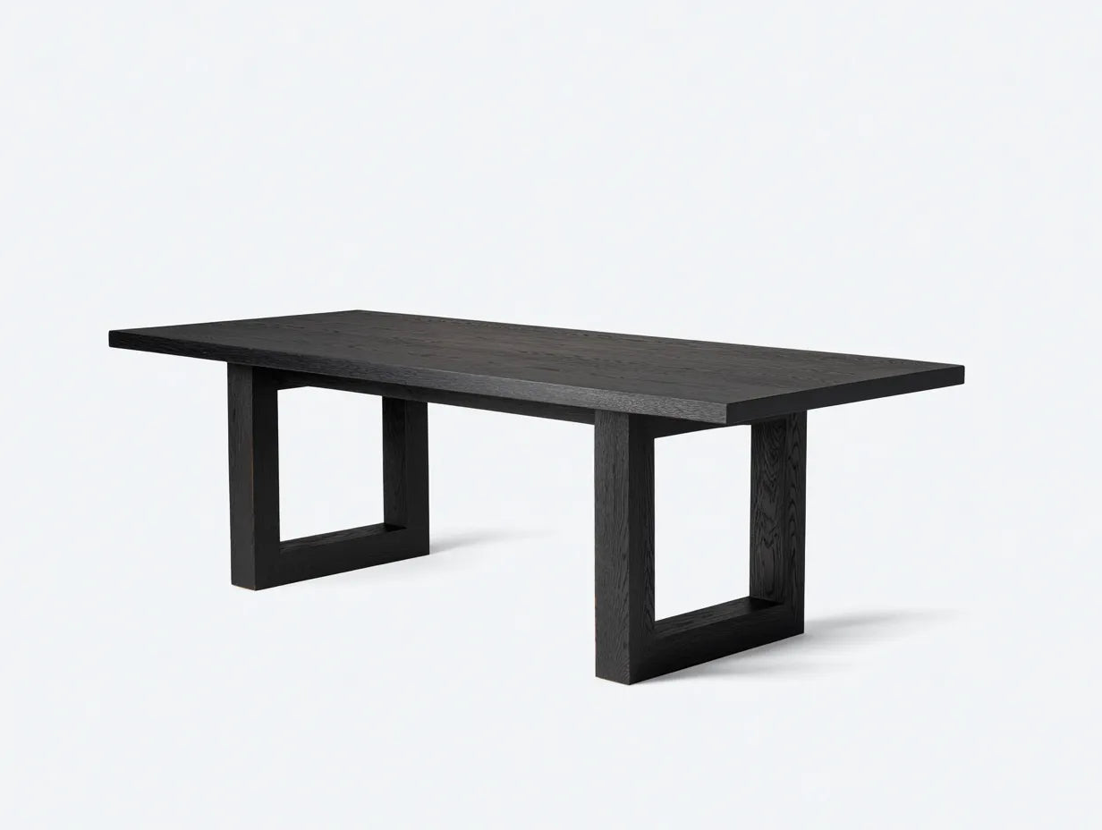 Esstisch 220x100x76 cm Schwarz Holz für Im Freien minimalistische Tischform