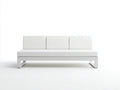 Sofa Metall und Stoff 190×82×76 cm Weiß – minimalistisches Wohnzimmermöbel mit offenem Unterbau