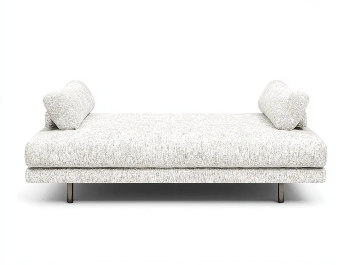 Bank 185×75×55 cm Stoff Weiß Schwarz - moderne gepolsterte Schlafzimmerbank