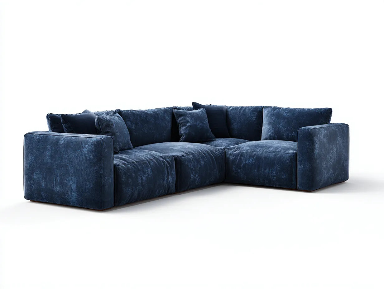 Sofa 290×210×76 cm Stoff Dunkelblau - modulares Ecksofa mit weicher Polsterung