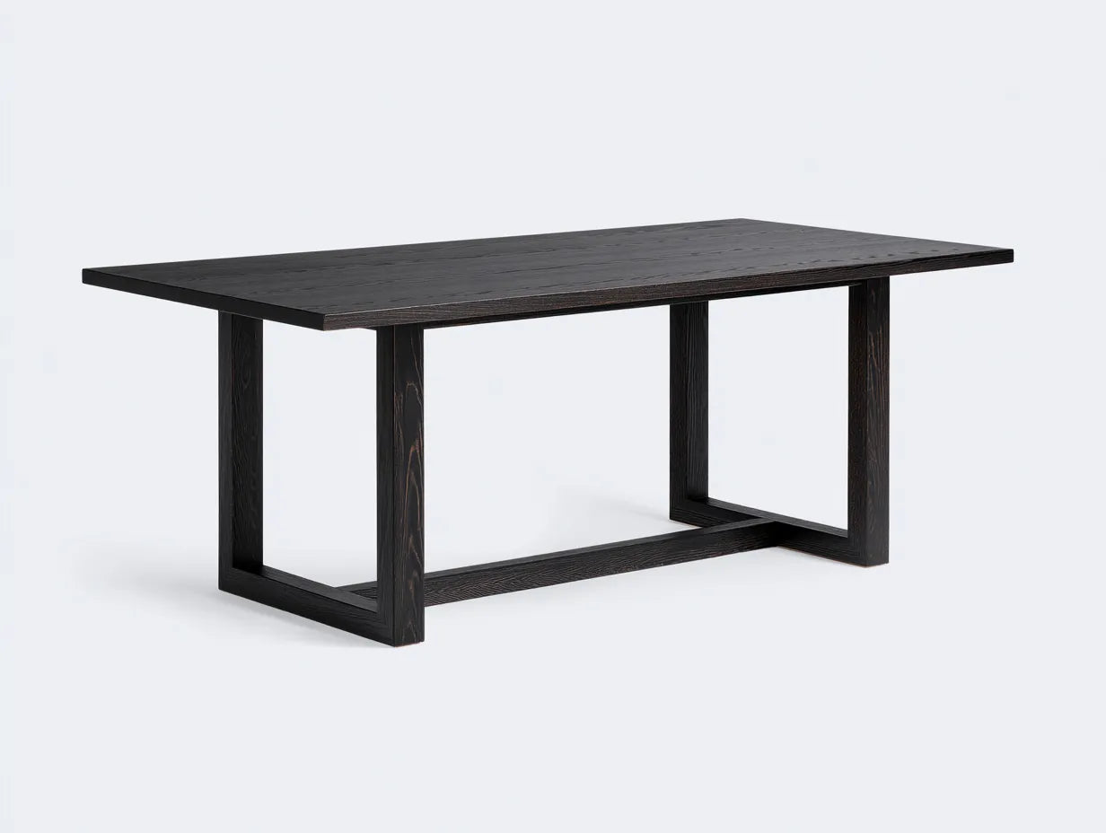 Esstisch 200x90x76 cm Schwarz Holz für Im Freien rechteckiges modernes Design