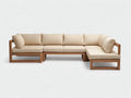 Sofa Holz und Stoff 290×205×78 cm Beige/Braun – großzügige Eckform für Wohnzimmer