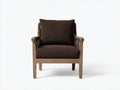Wohnzimmer Sessel 76x82x84 cm Braun Holz Dunkelbraun Stoff - natürliche Relaxform