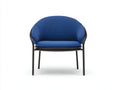 Sessel 76×72×78 cm Metall Stoff Blau Schwarz - moderne Rundform