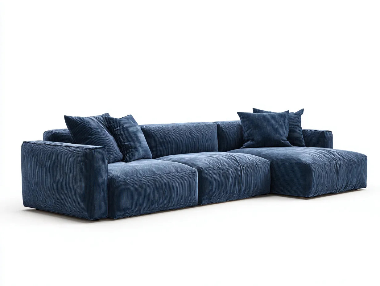 Modulares Sofa Stoff 292×168×69 cm Blau – tiefe Relaxform für Wohnzimmer
