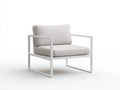 Wohnzimmer Sessel 78x80x82 cm Weiß Stoff Metallrahmen - minimalistischer Lounge Stil