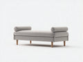 Bank 185×72×55 cm Stoff Hellgrau Holz - moderne gepolsterte Ruhebank