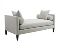 Schlafzimmer Bank 205x86x72 cm Hellgrau Stoff Schwarz Holz - moderne Lounge Bank